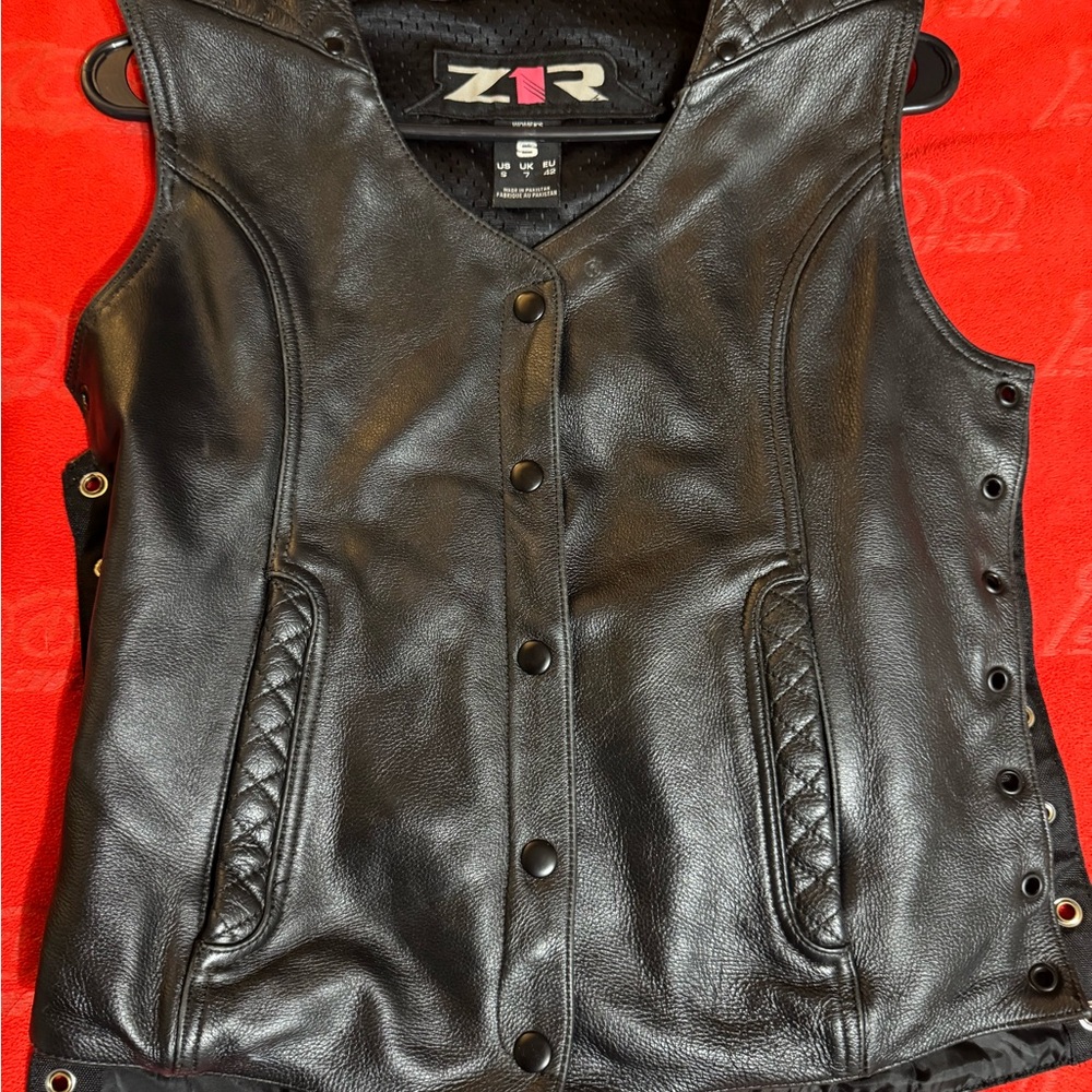 ZR Black Leather Vest
